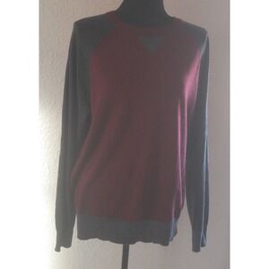 MENS MURANO MADE IN AUSTRALIA SIZE M BURGANDY & GREY LONG SLEEVE SWEATER 	BN315